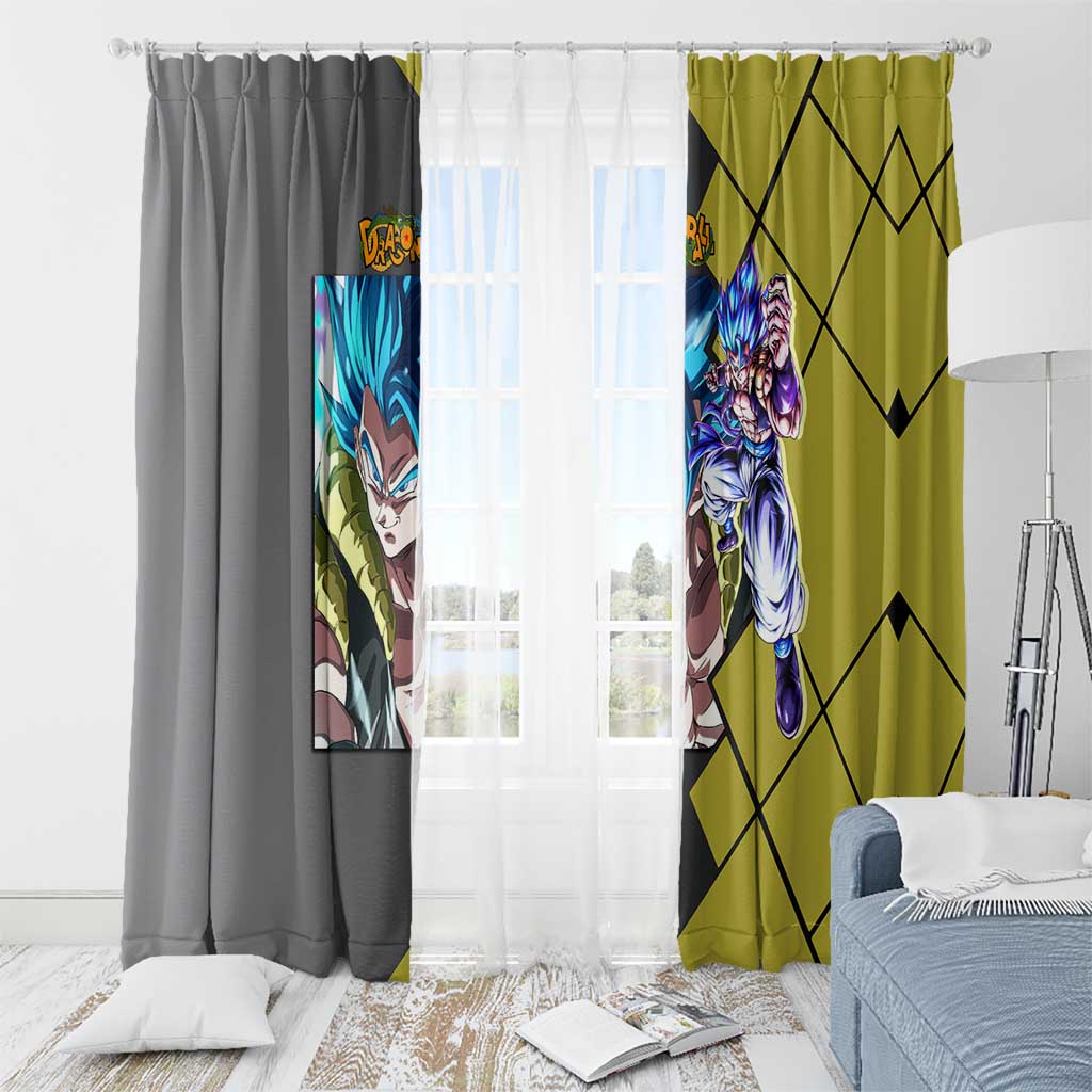 Gogeta Dragon Ball Window Curtain with Fusion Aura and Dynamic Fighting Pose Design - The Mazicc