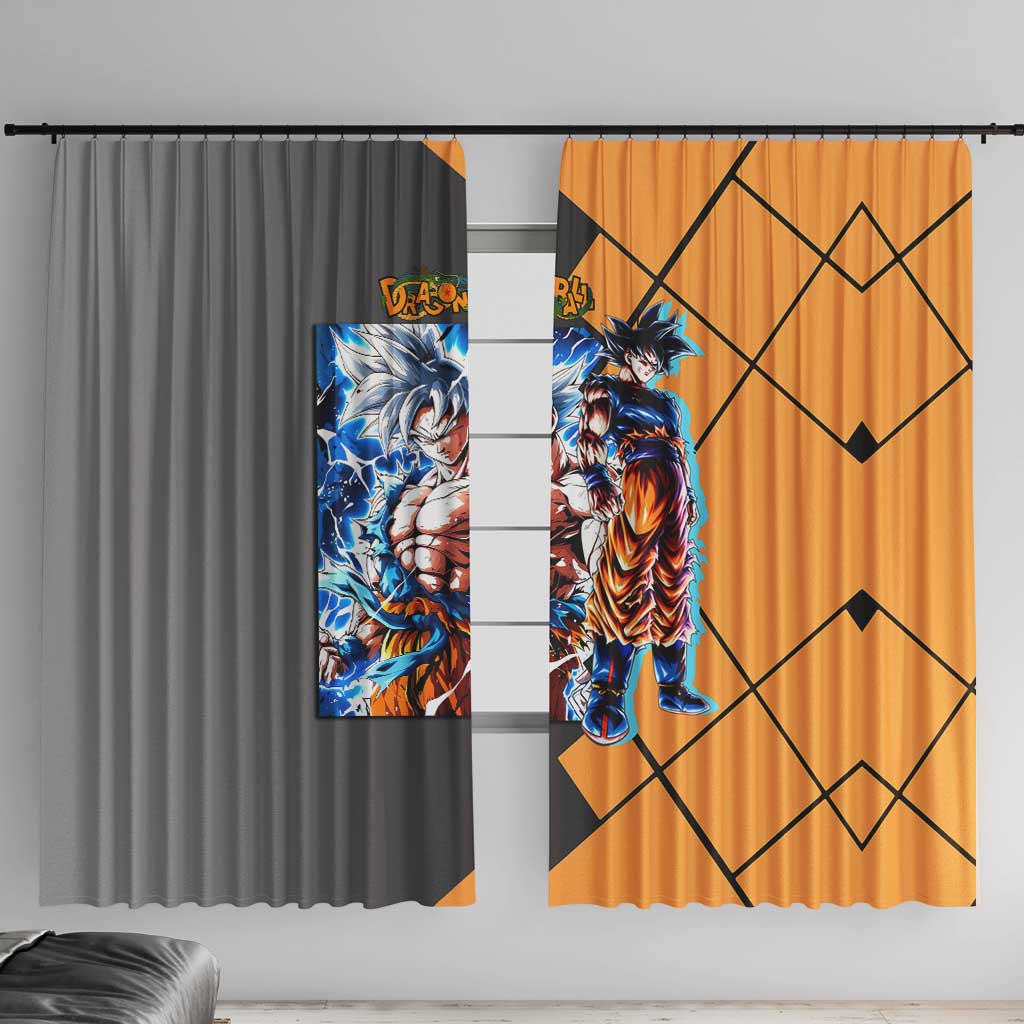 Son Goku Dragon Ball Window Curtain with Super Saiyan Aura and Powerful Fighting Pose Design - The Mazicc