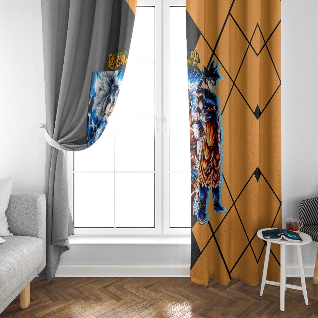 Son Goku Dragon Ball Window Curtain with Super Saiyan Aura and Powerful Fighting Pose Design - The Mazicc