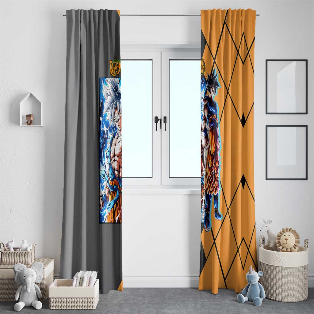 Son Goku Dragon Ball Window Curtain with Super Saiyan Aura and Powerful Fighting Pose Design - The Mazicc