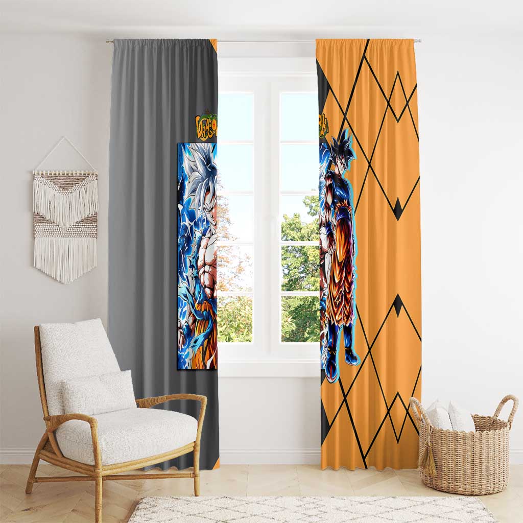 Son Goku Dragon Ball Window Curtain with Super Saiyan Aura and Powerful Fighting Pose Design - The Mazicc