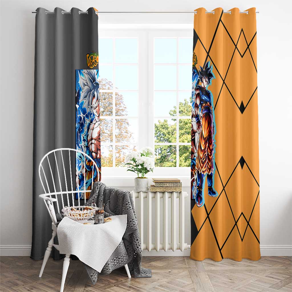 Son Goku Dragon Ball Window Curtain with Super Saiyan Aura and Powerful Fighting Pose Design - The Mazicc