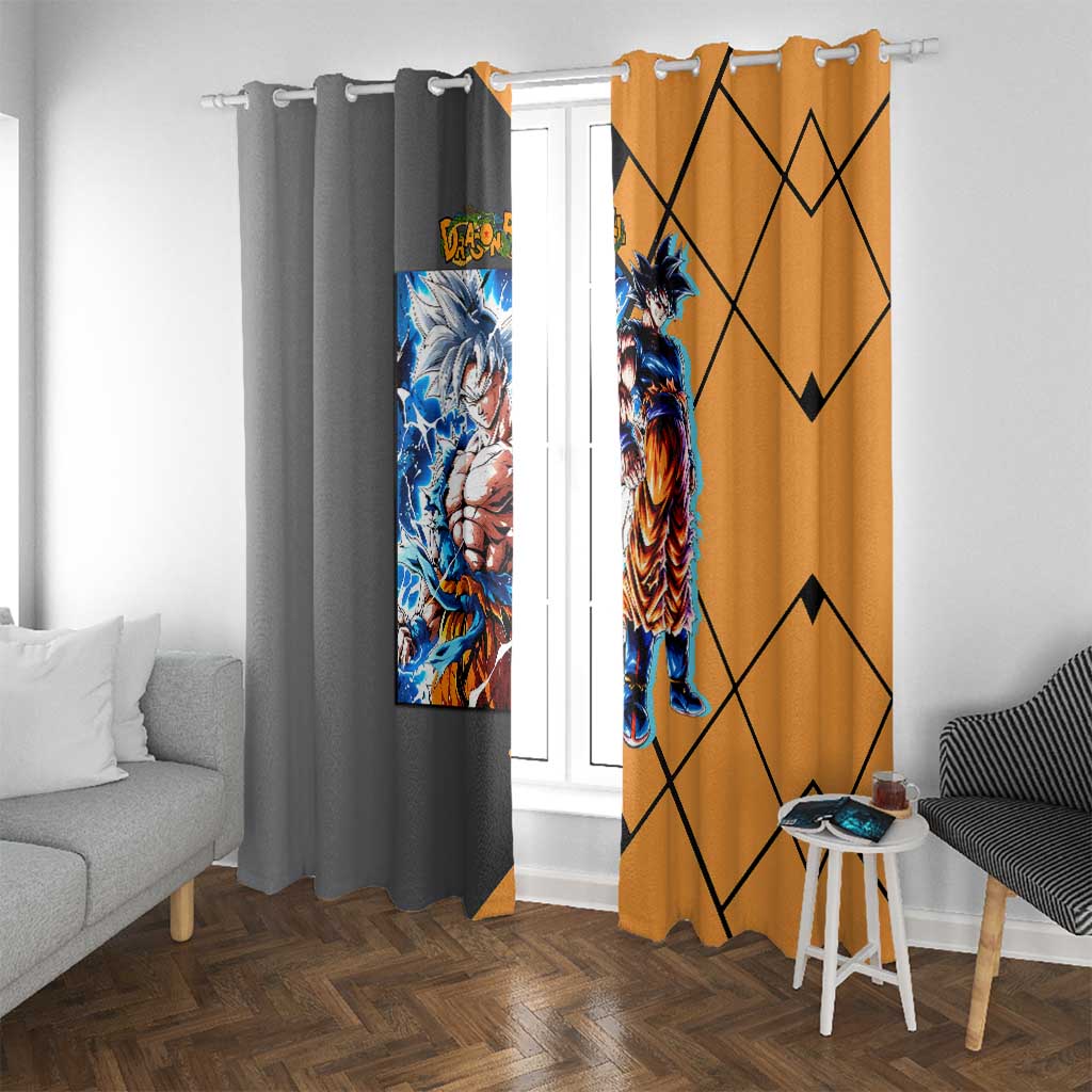 Son Goku Dragon Ball Window Curtain with Super Saiyan Aura and Powerful Fighting Pose Design - The Mazicc