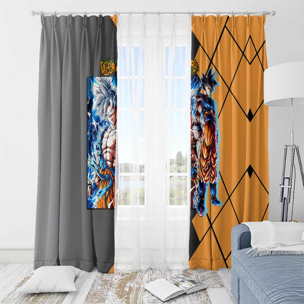 Son Goku Dragon Ball Window Curtain with Super Saiyan Aura and Powerful Fighting Pose Design - The Mazicc