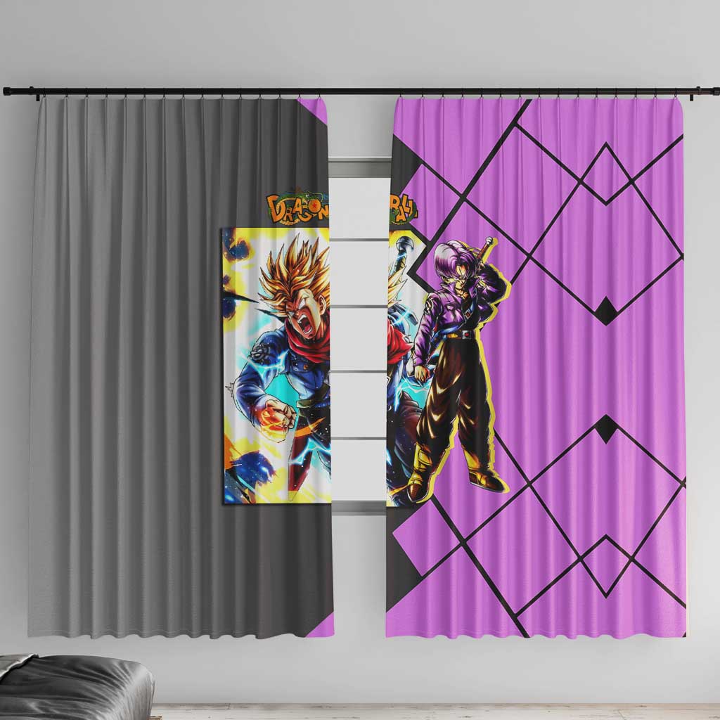 Trunks Dragon Ball Window Curtain with Sword and Super Saiyan Battle Pose Design - The Mazicc