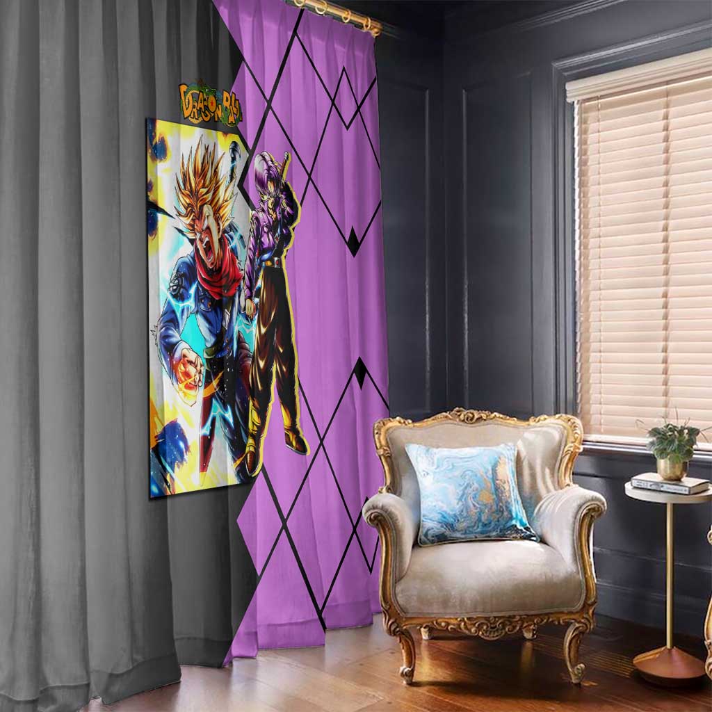 Trunks Dragon Ball Window Curtain with Sword and Super Saiyan Battle Pose Design - The Mazicc