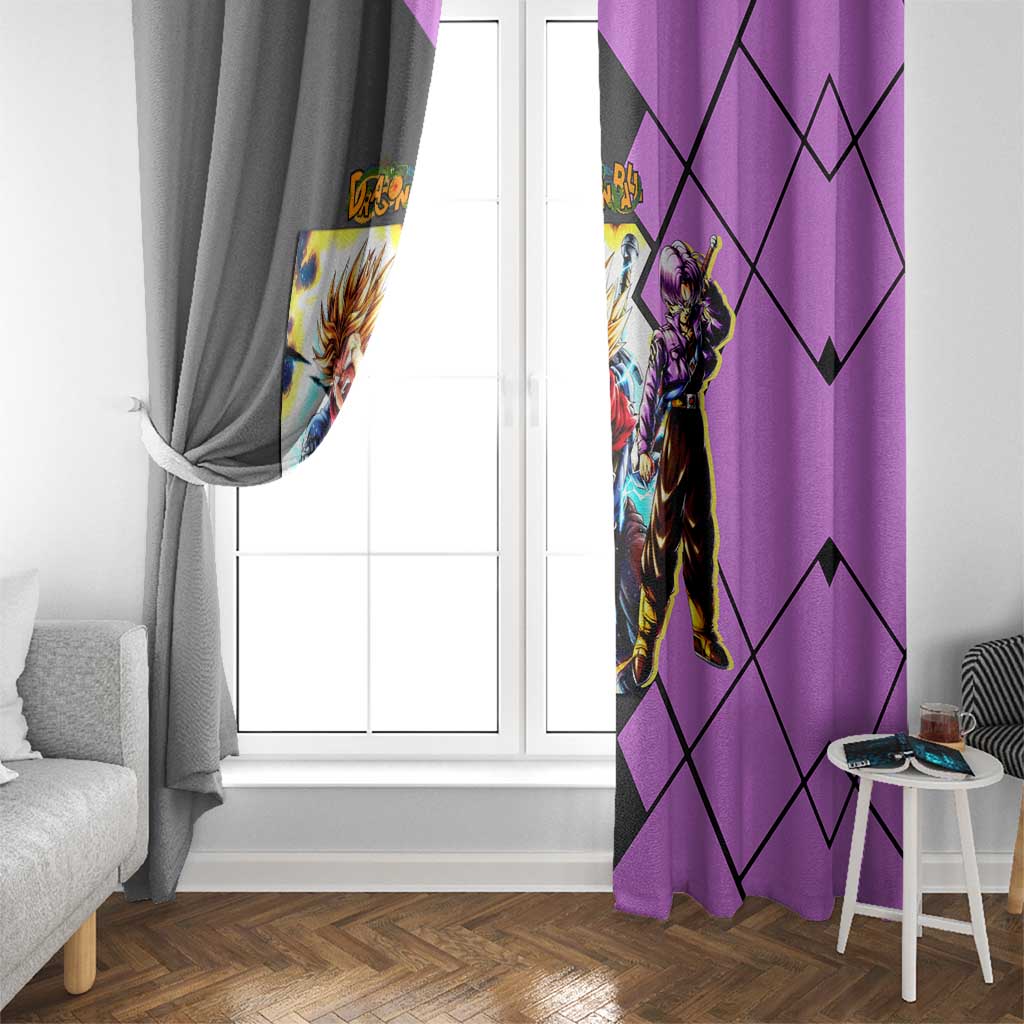 Trunks Dragon Ball Window Curtain with Sword and Super Saiyan Battle Pose Design - The Mazicc