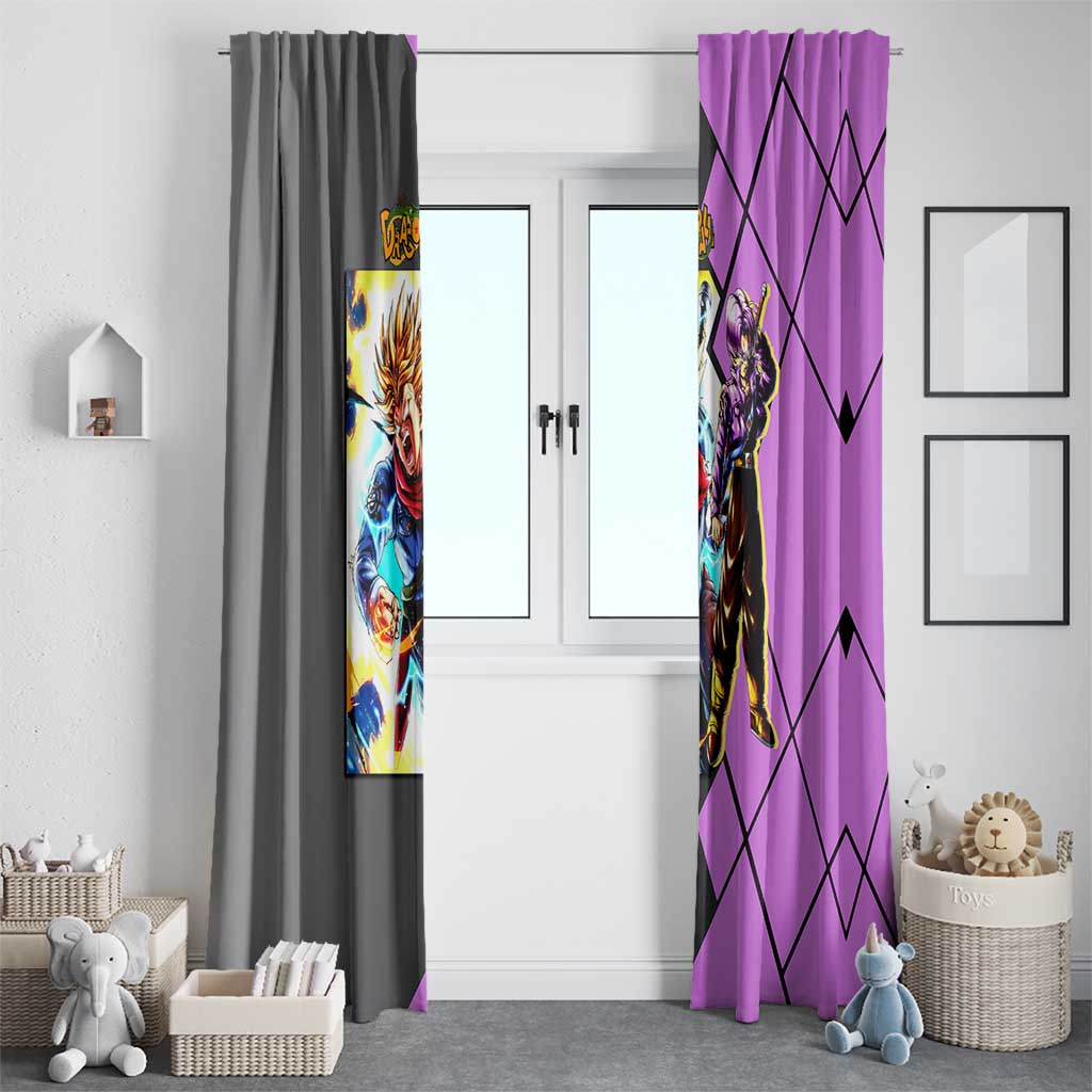 Trunks Dragon Ball Window Curtain with Sword and Super Saiyan Battle Pose Design - The Mazicc