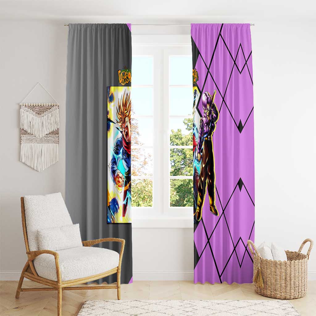 Trunks Dragon Ball Window Curtain with Sword and Super Saiyan Battle Pose Design - The Mazicc