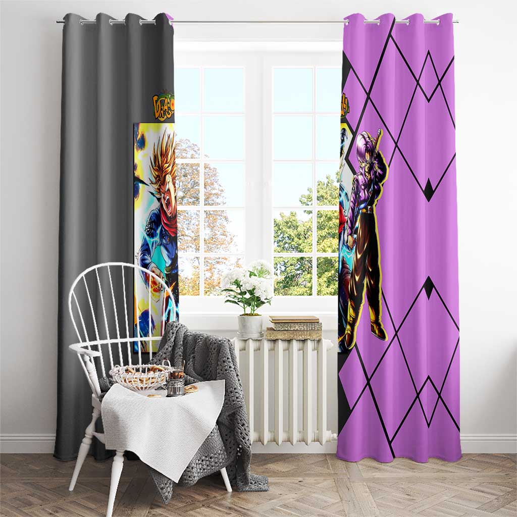 Trunks Dragon Ball Window Curtain with Sword and Super Saiyan Battle Pose Design - The Mazicc