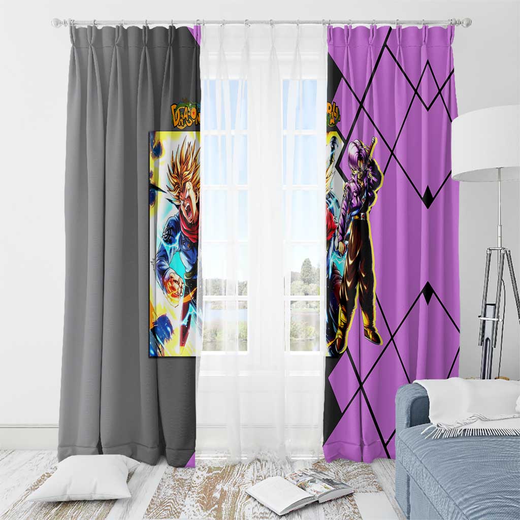 Trunks Dragon Ball Window Curtain with Sword and Super Saiyan Battle Pose Design - The Mazicc