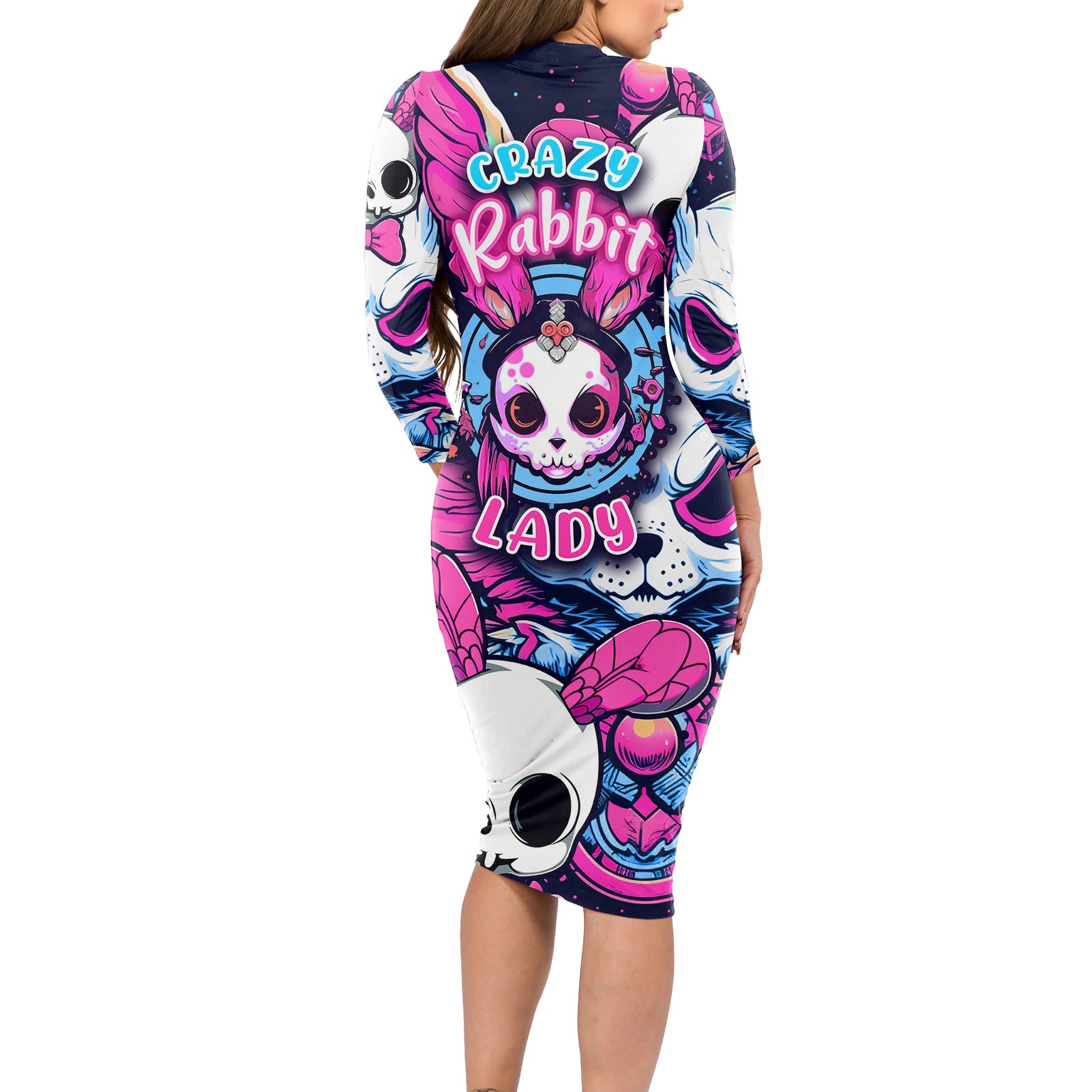crazy-rabbit-lady-long-sleeve-bodycon-dress