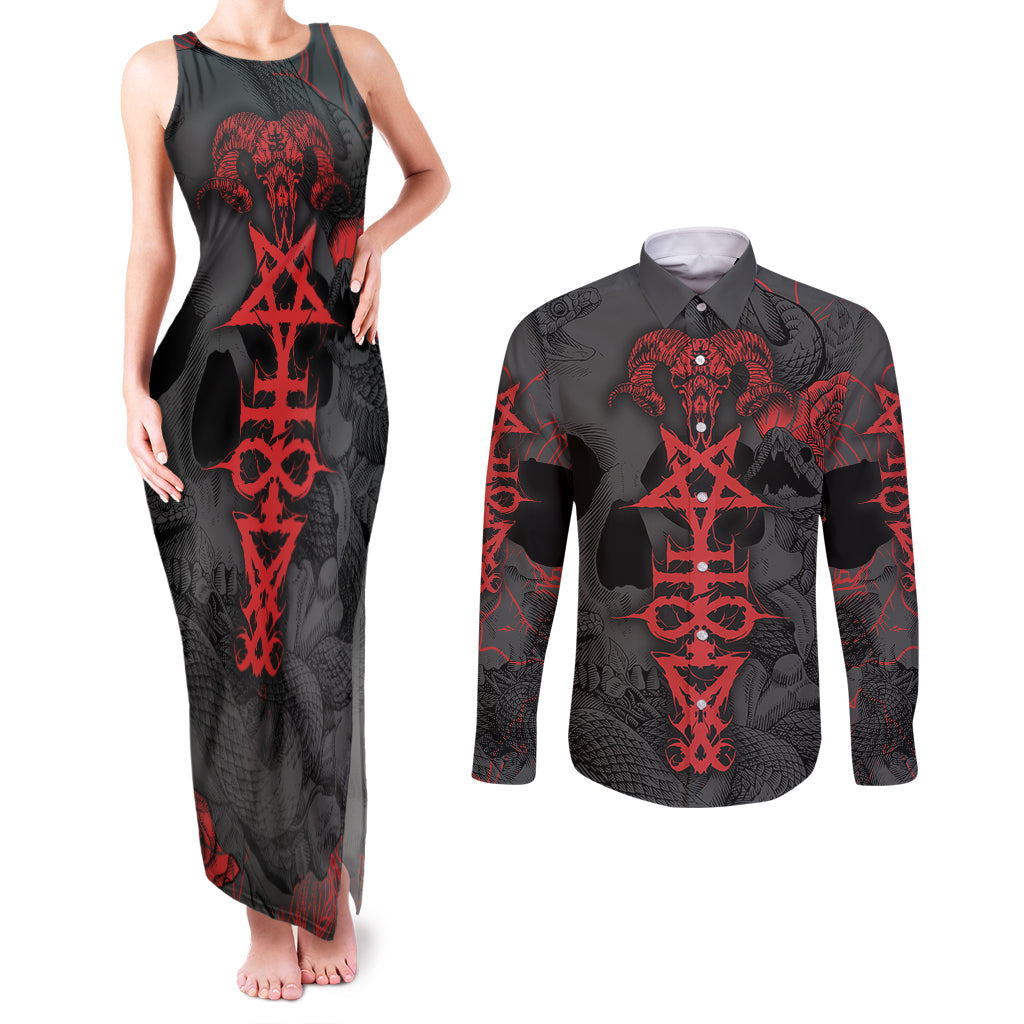 skull-horror-satan-symbol-grunge-couples-matching-tank-maxi-dress-and-long-sleeve-button-shirts