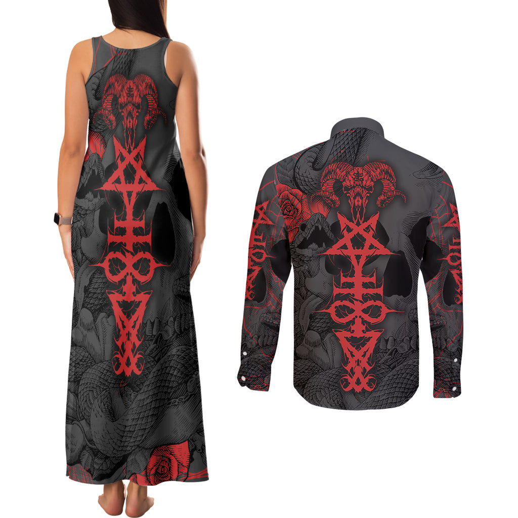 skull-horror-satan-symbol-grunge-couples-matching-tank-maxi-dress-and-long-sleeve-button-shirts