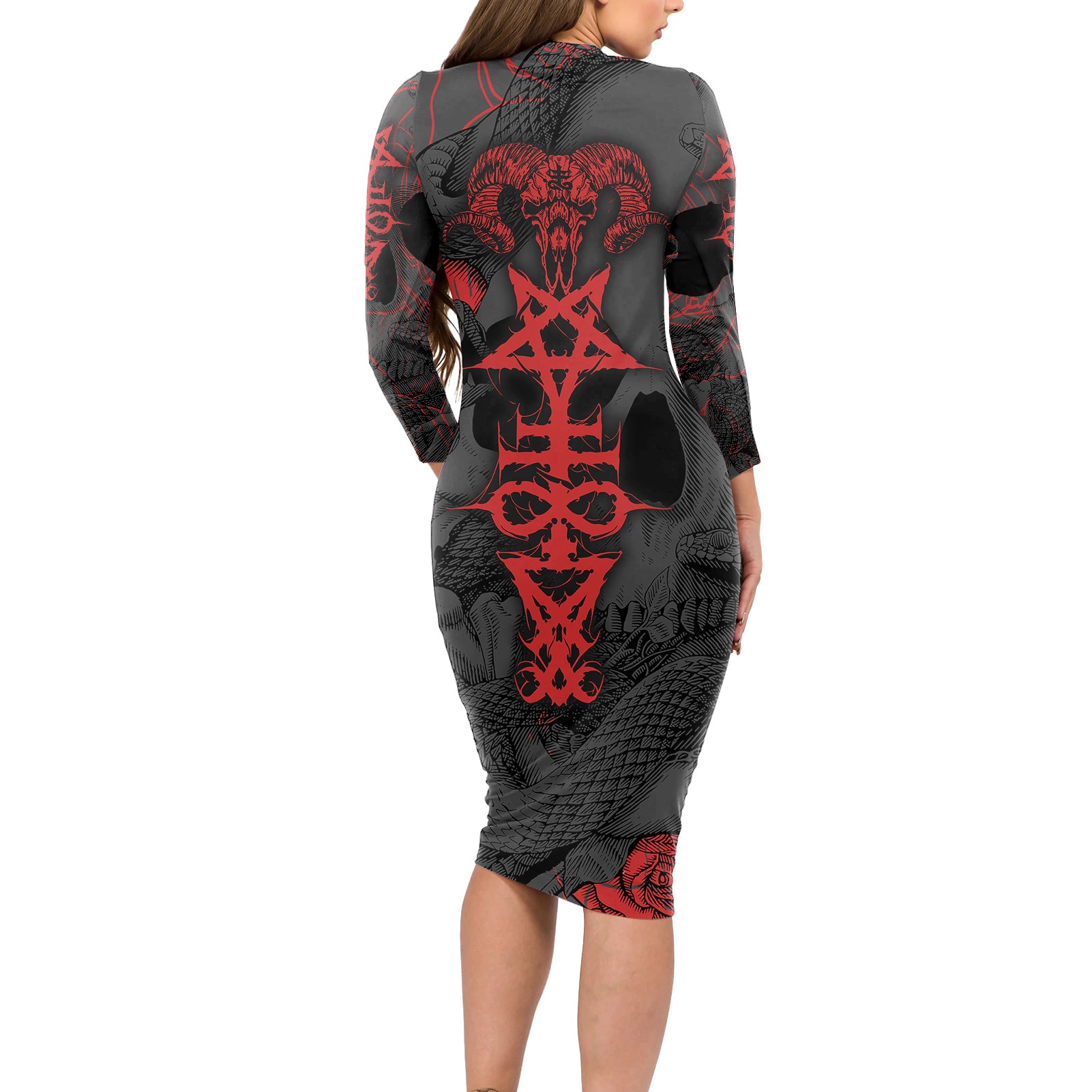 skull-horror-satan-symbol-grunge-long-sleeve-bodycon-dress