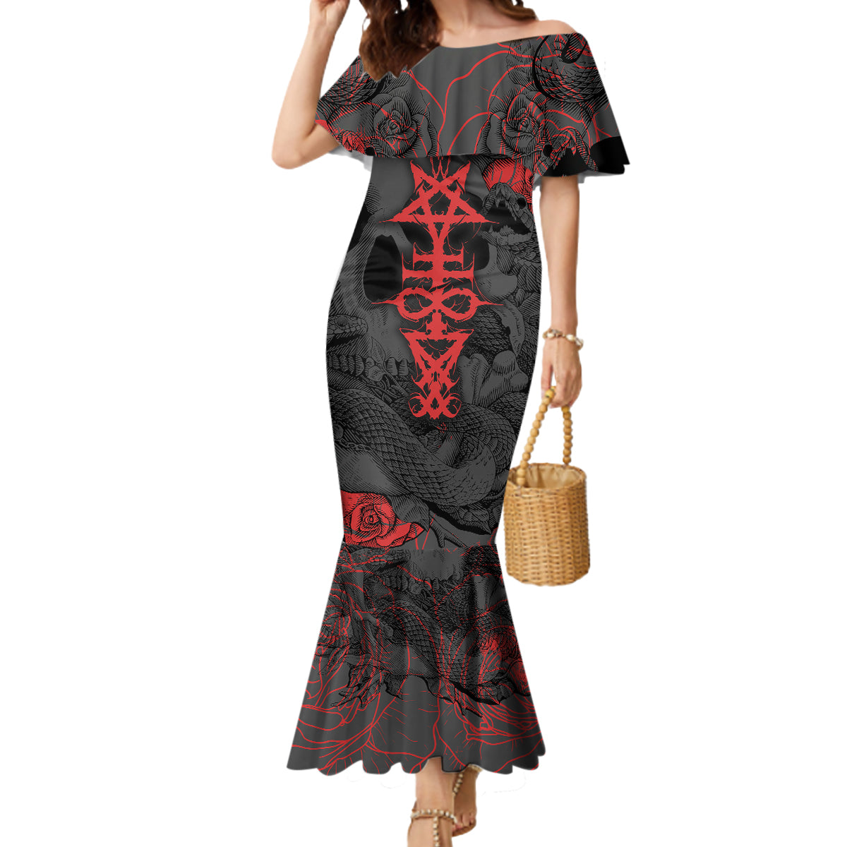 skull-horror-satan-symbol-grunge-mermaid-dress