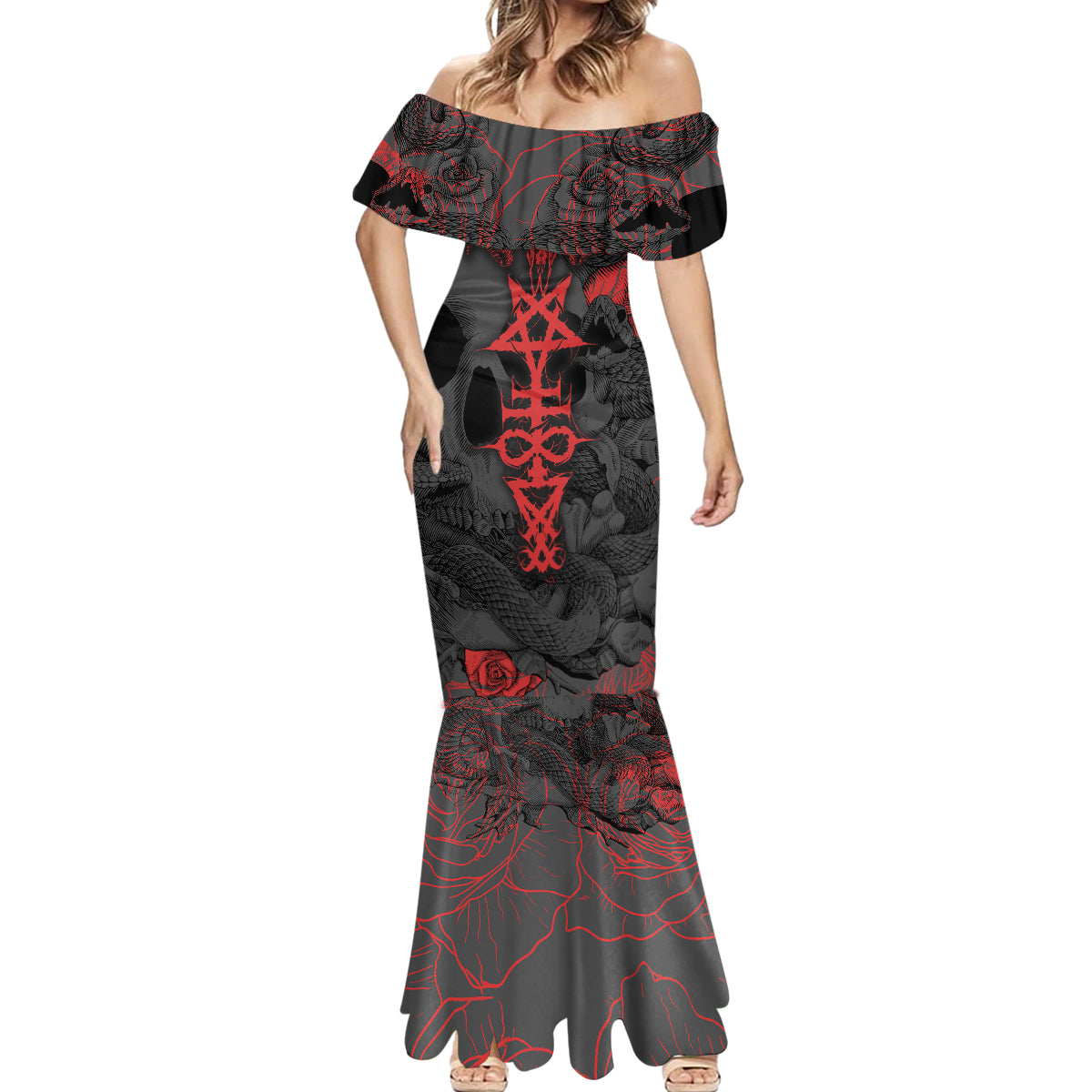 skull-horror-satan-symbol-grunge-mermaid-dress