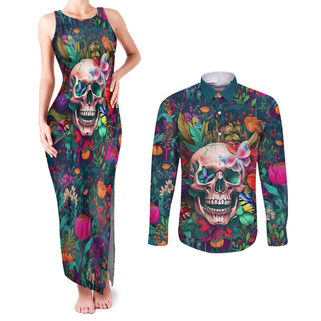 i-talk-is-smile-i-laugh-too-but-be-careful-when-im-silent-couples-matching-tank-maxi-dress-and-long-sleeve-button-shirts