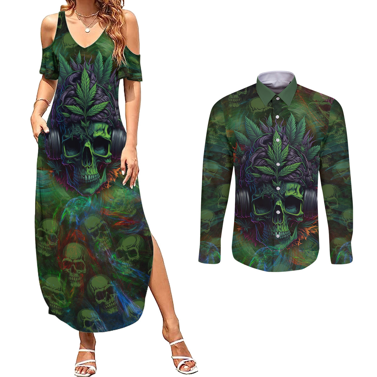 you-my-friend-should-have-been-swallowed-couples-matching-summer-maxi-dress-and-long-sleeve-button-shirts