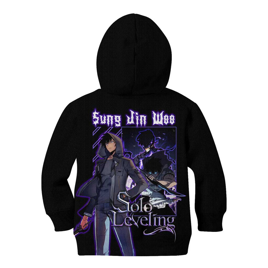 Sung Jinwoo Solo Leveling Kid Hoodie Anime Style