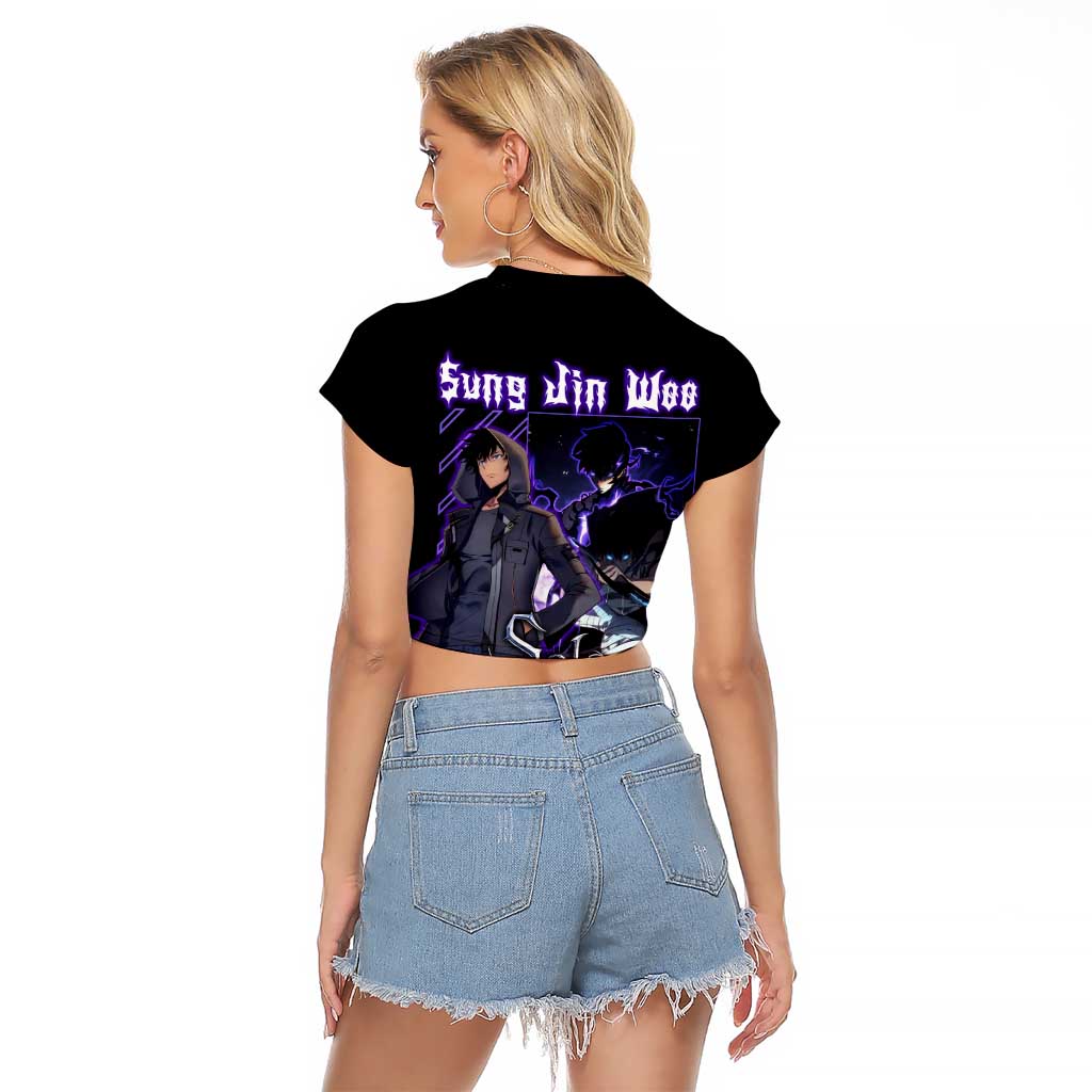 Sung Jinwoo Solo Leveling Raglan Cropped T Shirt Anime Style