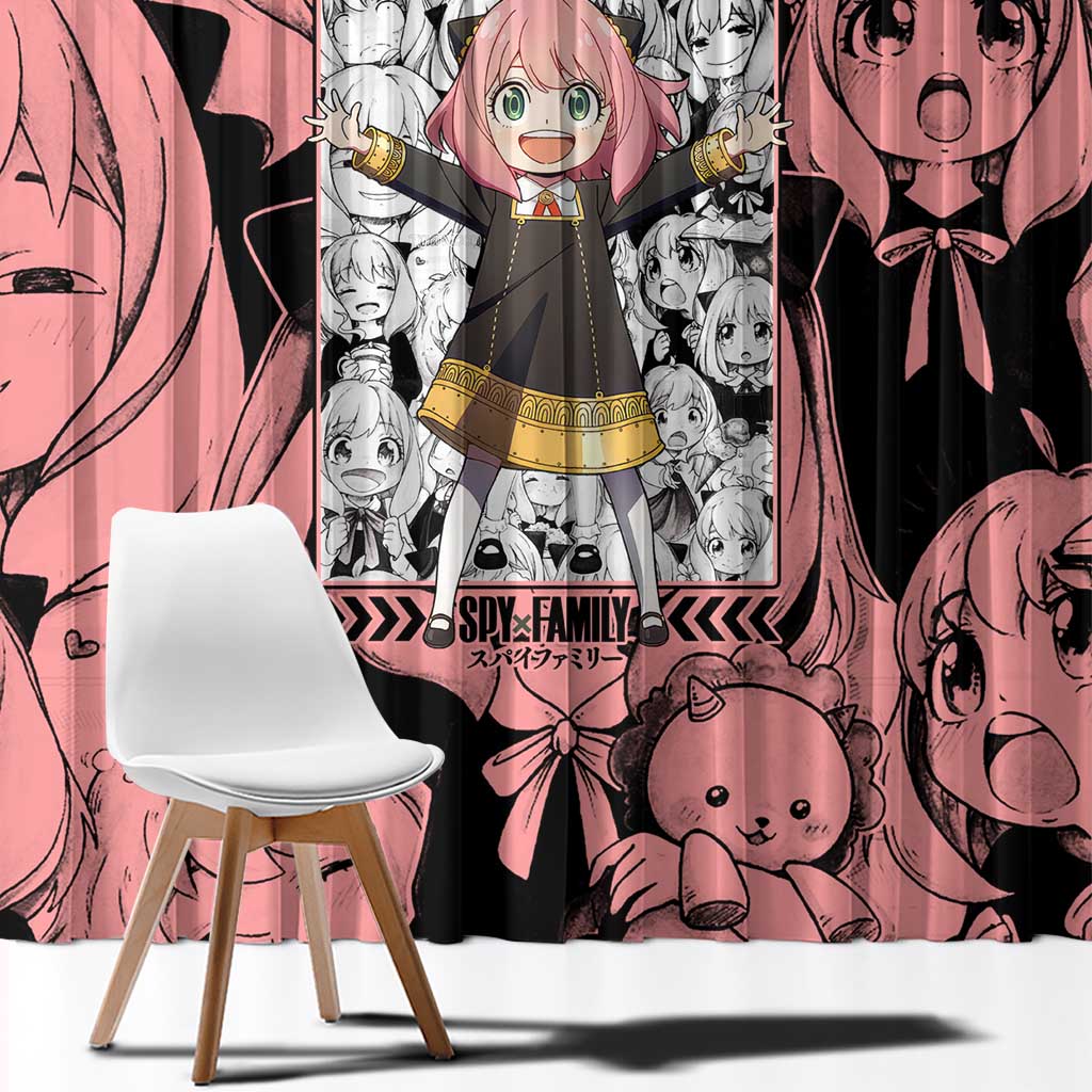 Anya Forger Bond Spy x Family Window Curtain Anime Mix Manga Style
