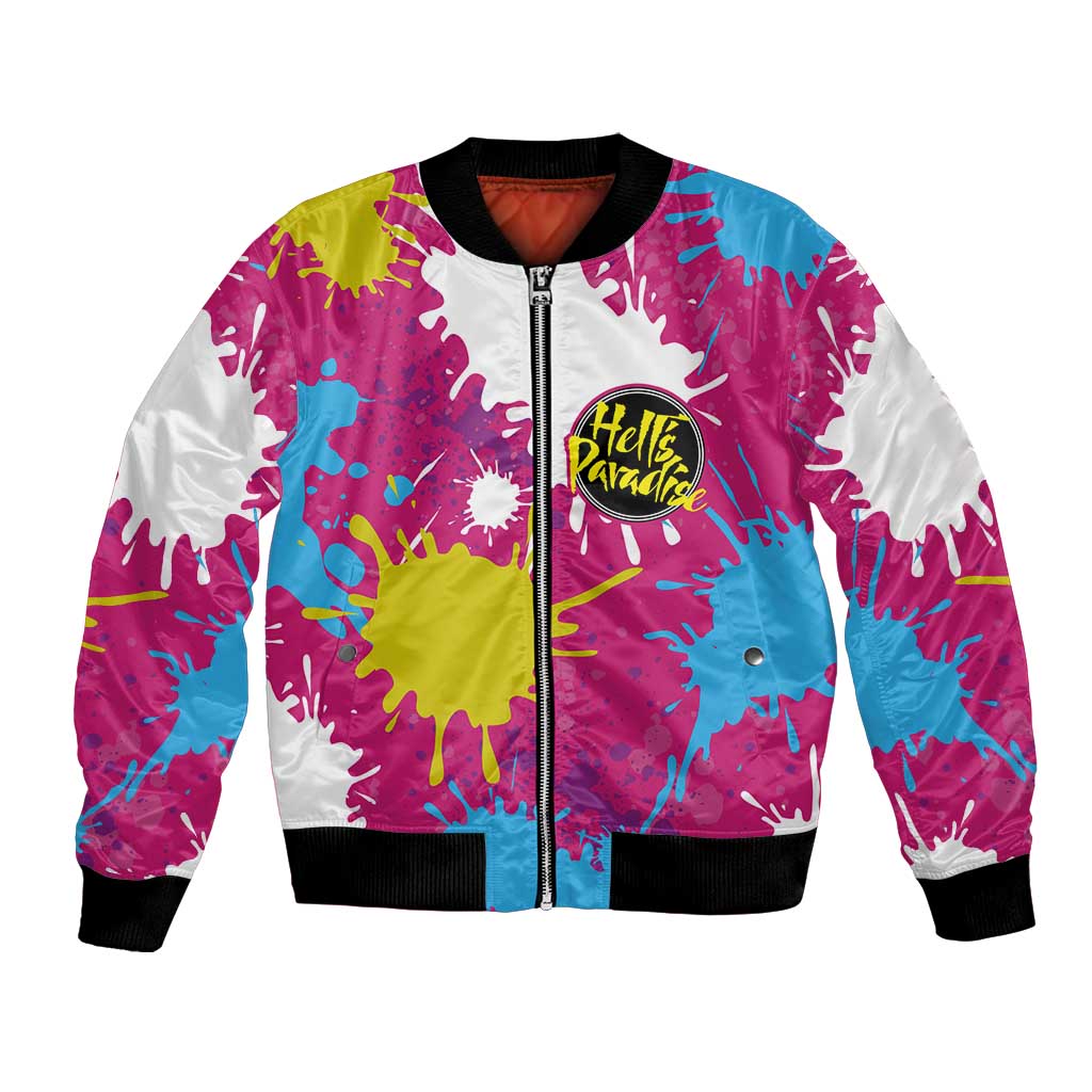 Art Fantasma Hell’s Paradise Bomber Jacket Anime Uniform Mix Color Painting Splash
