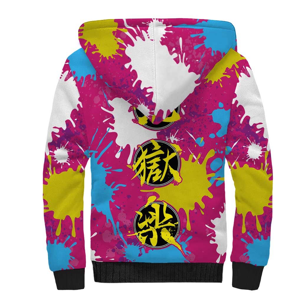 Art Fantasma Hell’s Paradise Sherpa Hoodie Anime Uniform Mix Color Painting Splash