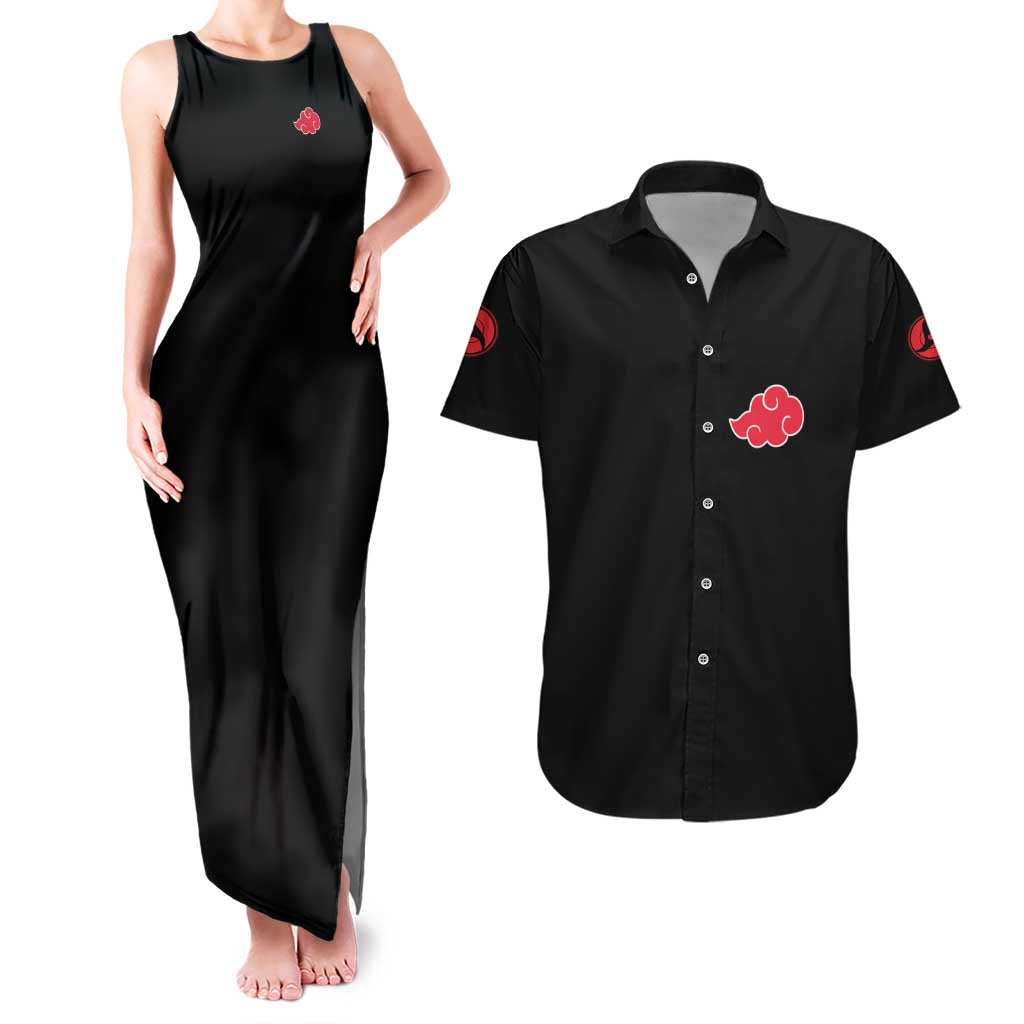 Uchiha Itachi V2 Naruto Couples Matching Tank Maxi Dress and Hawaiian Shirt Anime Style - The Mazicc
