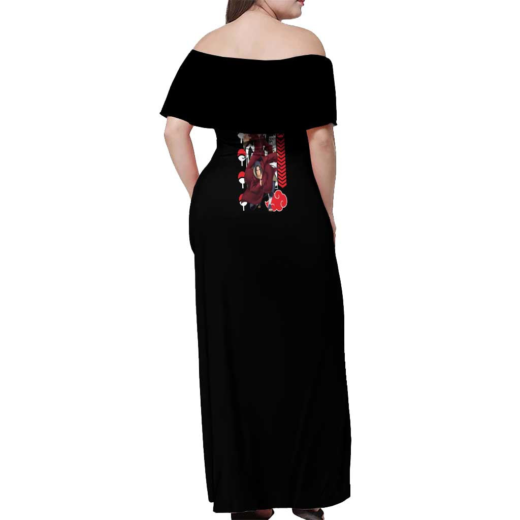 Uchiha Itachi V2 Naruto Off Shoulder Maxi Dress Anime Style - The Mazicc