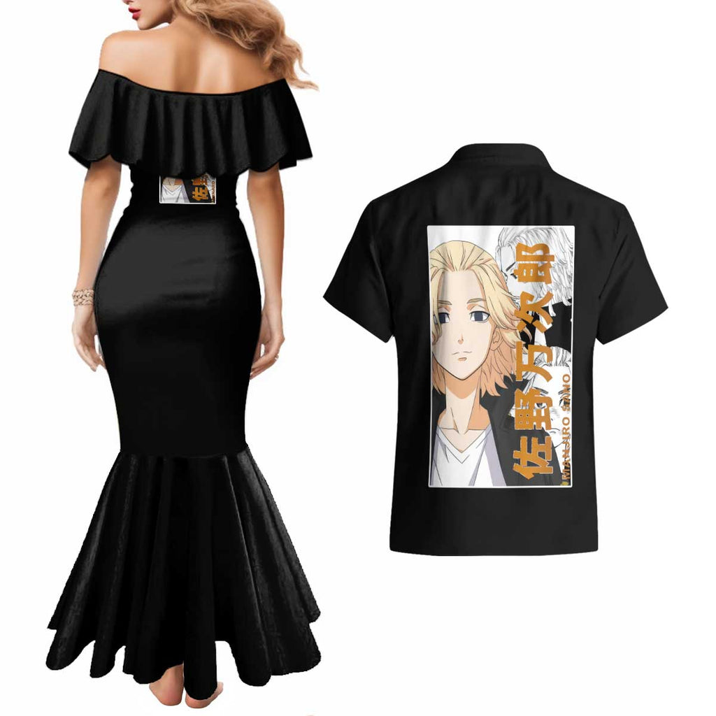 Mikey Sano Manjiro Tokyo Revengers Couples Matching Mermaid Dress and Hawaiian Shirt Anime Style