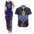 Abstract Gundam Couples Matching Tank Maxi Dress and Hawaiian Shirt Anime Mix Abstract Background Style