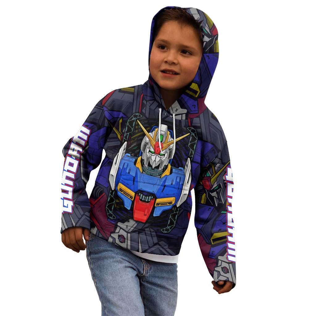 Abstract Gundam Kid Hoodie Anime Mix Abstract Background Style