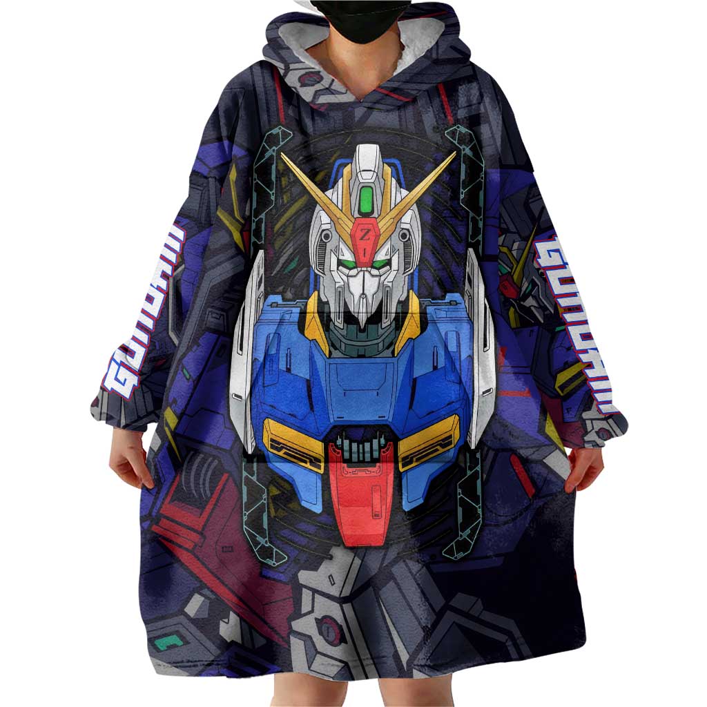 Abstract Gundam Wearable Blanket Hoodie Anime Mix Abstract Background Style