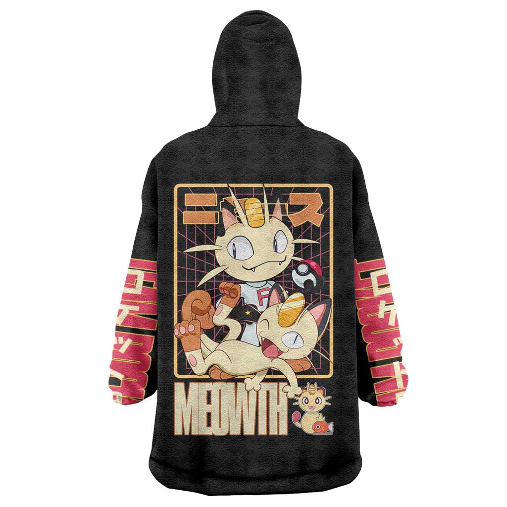Meowth Poke Wearable Blanket Hoodie Anime Style