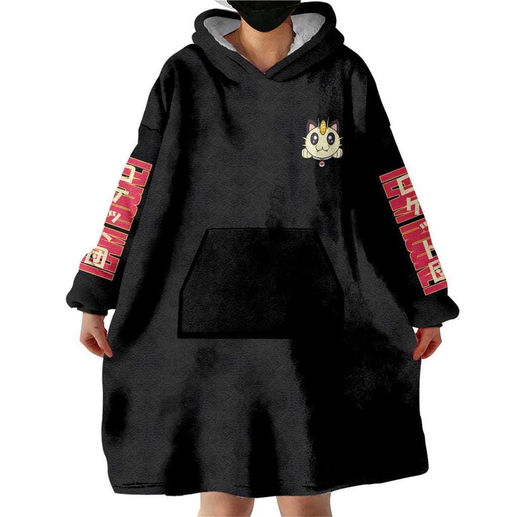 Meowth Poke Wearable Blanket Hoodie Anime Style