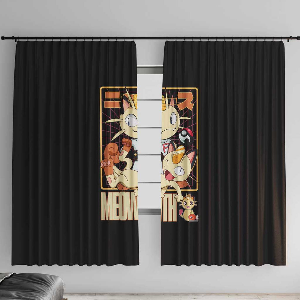 Meowth Poke Window Curtain Anime Style