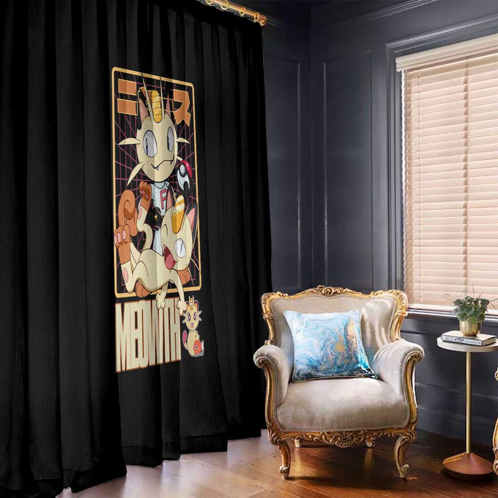 Meowth Poke Window Curtain Anime Style