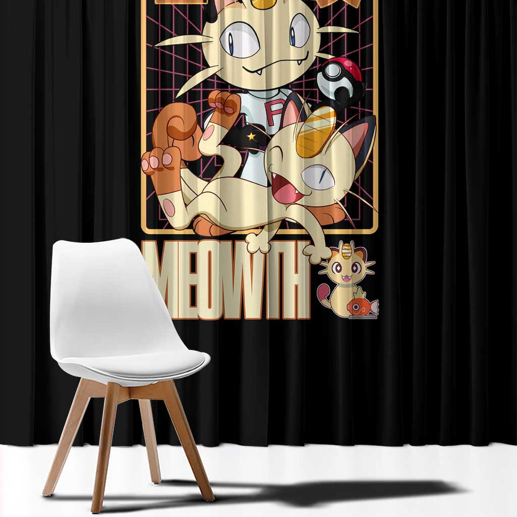 Meowth Poke Window Curtain Anime Style