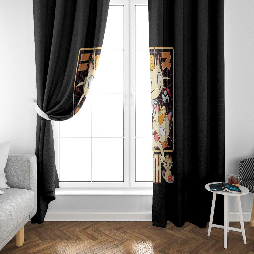 Meowth Poke Window Curtain Anime Style
