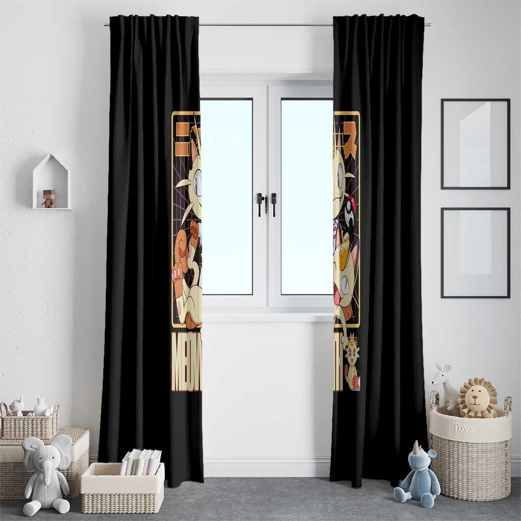 Meowth Poke Window Curtain Anime Style