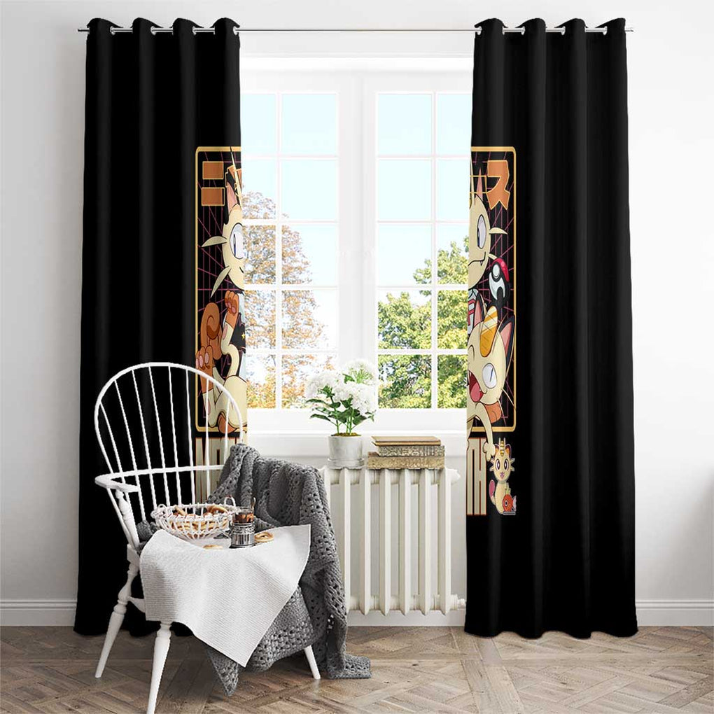 Meowth Poke Window Curtain Anime Style