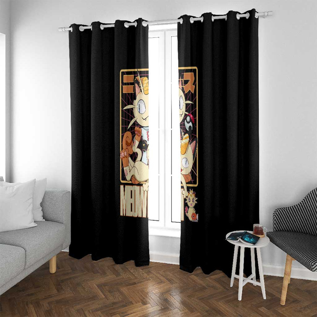 Meowth Poke Window Curtain Anime Style