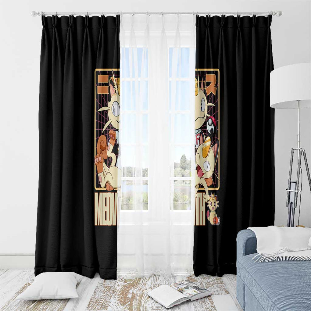 Meowth Poke Window Curtain Anime Style