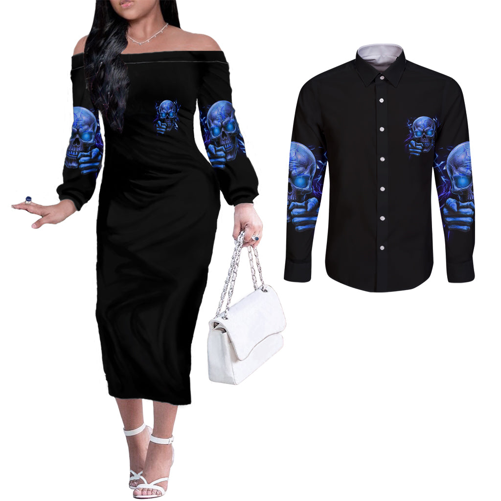 ill-put-you-in-the-trunk-couples-matching-off-the-shoulder-long-sleeve-dress-and-long-sleeve-button-shirt