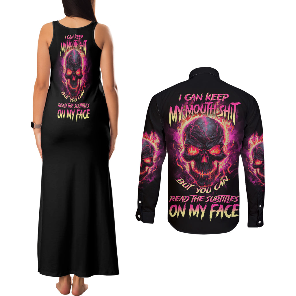 i-can-keep-my-mouth-couples-matching-tank-maxi-dress-and-long-sleeve-button-shirt