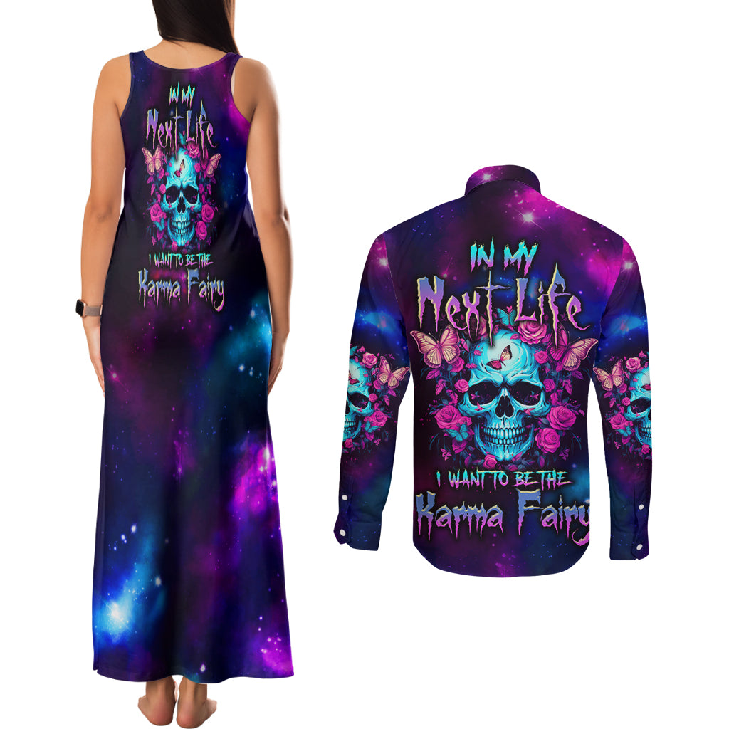 karma-fairy-skull-galaxy-couples-matching-tank-maxi-dress-and-long-sleeve-button-shirt