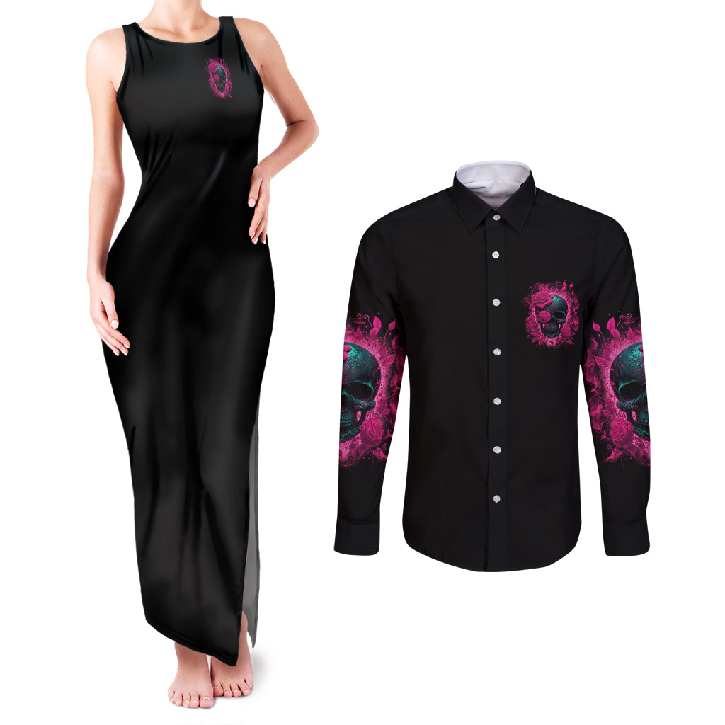 hello-darkness-my-old-friend-couples-matching-tank-maxi-dress-and-long-sleeve-button-shirt