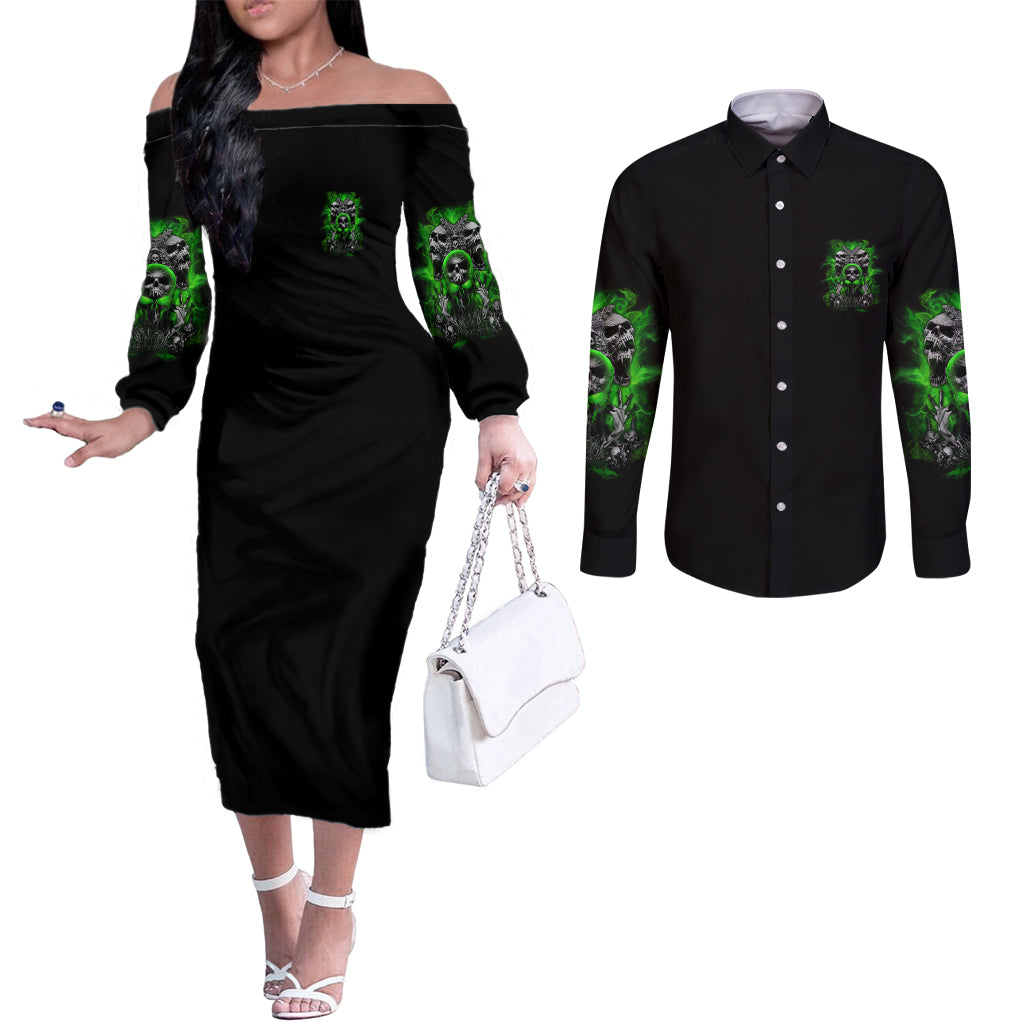 i-am-who-i-am-skull-couples-matching-off-the-shoulder-long-sleeve-dress-and-long-sleeve-button-shirt
