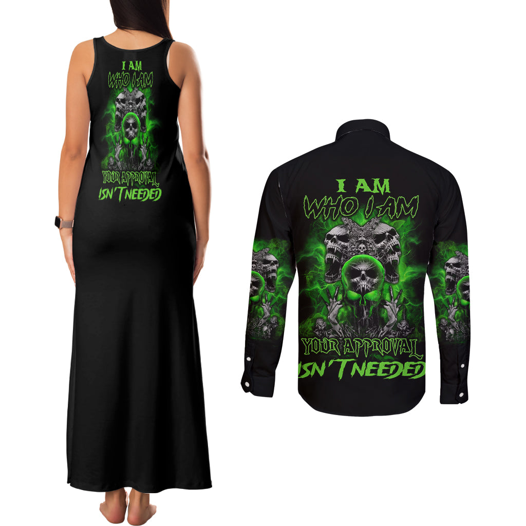 i-am-who-i-am-skull-couples-matching-tank-maxi-dress-and-long-sleeve-button-shirt